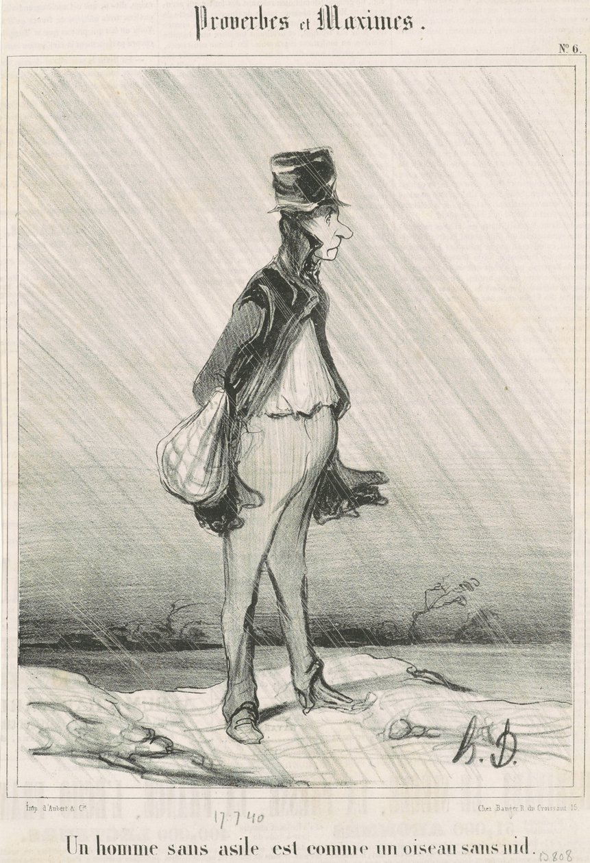 En hemlös man... av Honoré Daumier