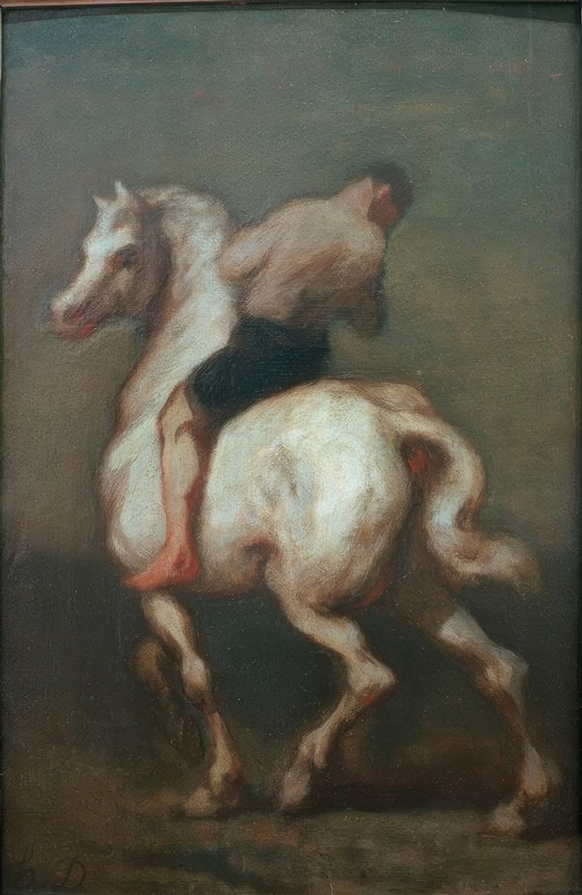En man på en vit häst av Honoré Daumier