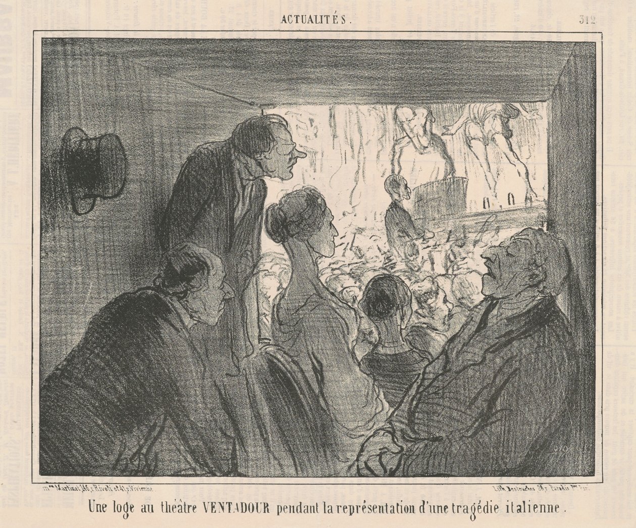 En box på VENTADOUR-teatern... av Honoré Daumier