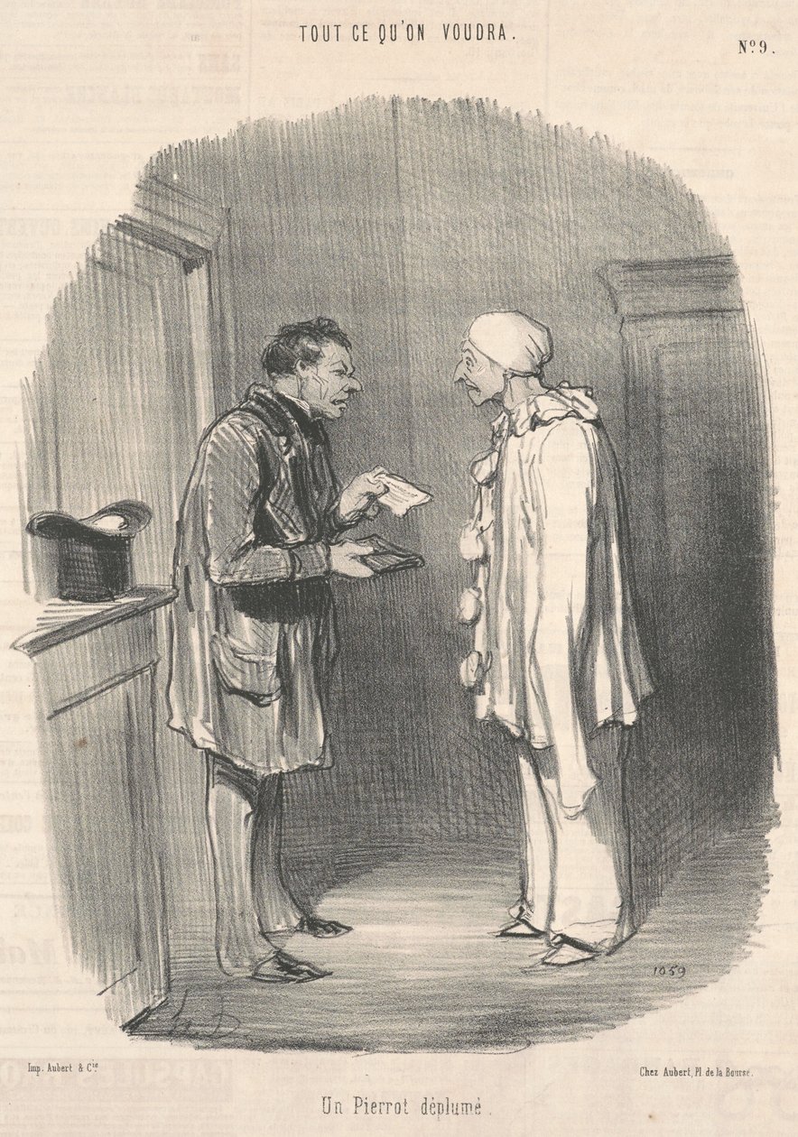 En fjäderlös Pierrot av Honoré Daumier