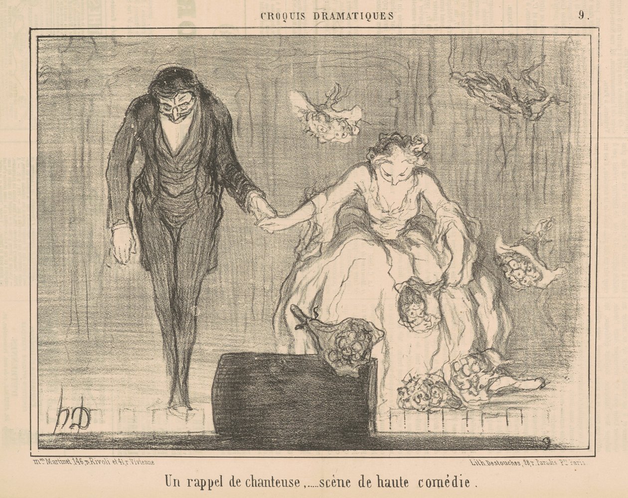 En påminnelse om en sångare... av Honoré Daumier