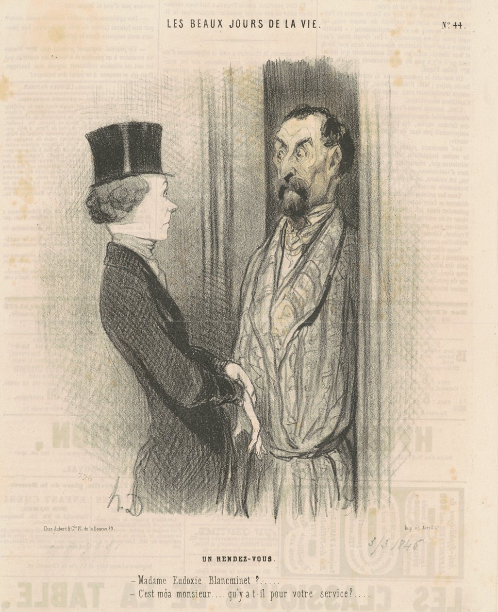 ett möte av Honoré Daumier