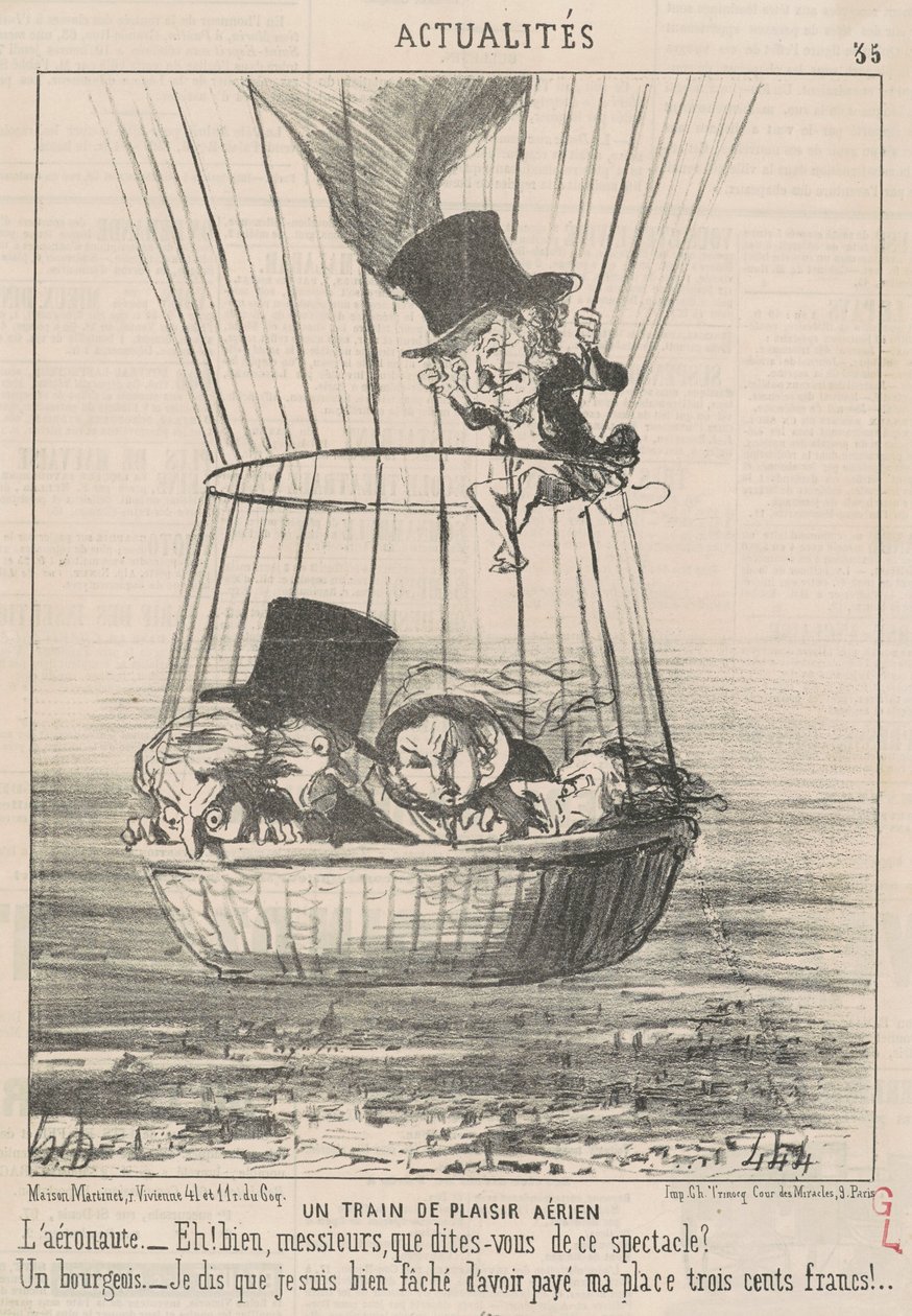 Ett nöjetåg från luften av Honoré Daumier