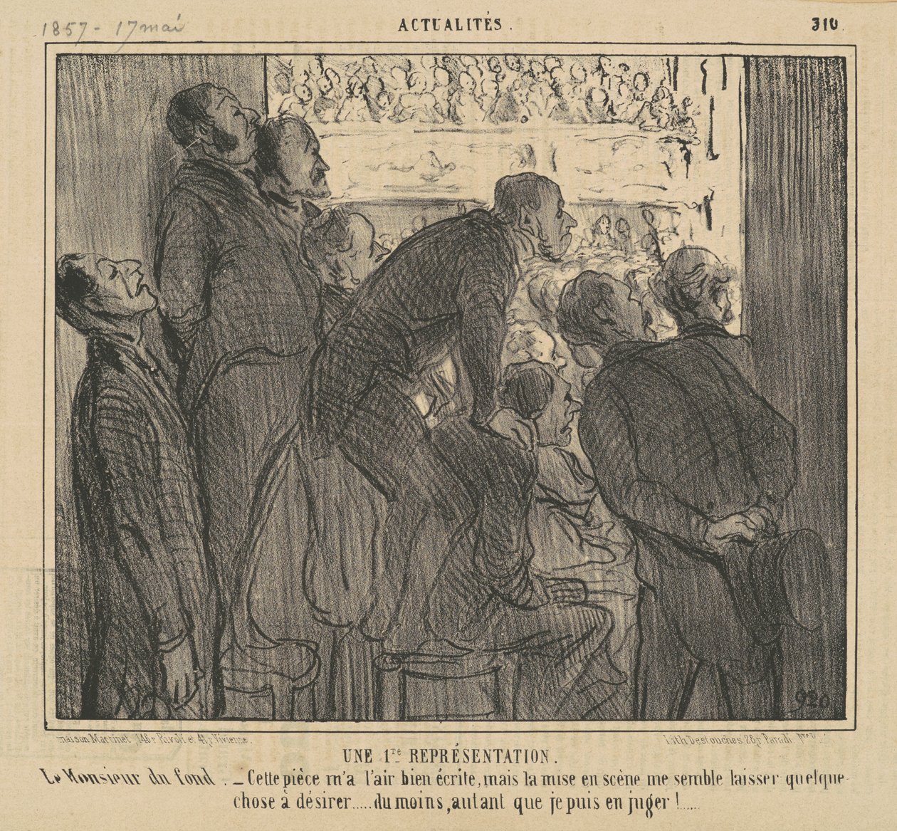 En första representation av aktiemarknaden av Honoré Daumier