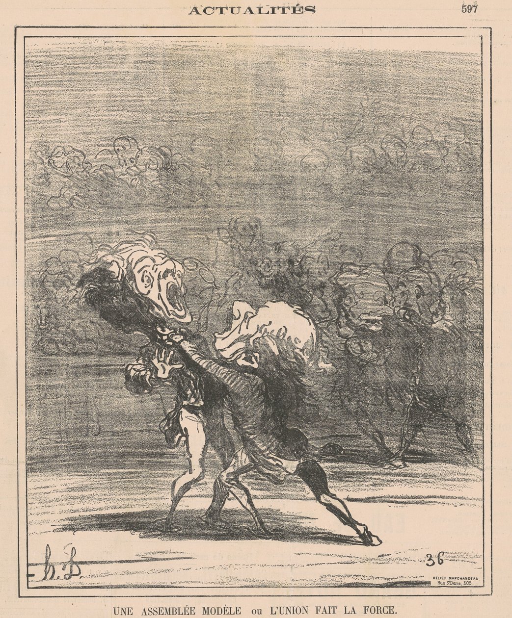 En modellmontering... av Honoré Daumier