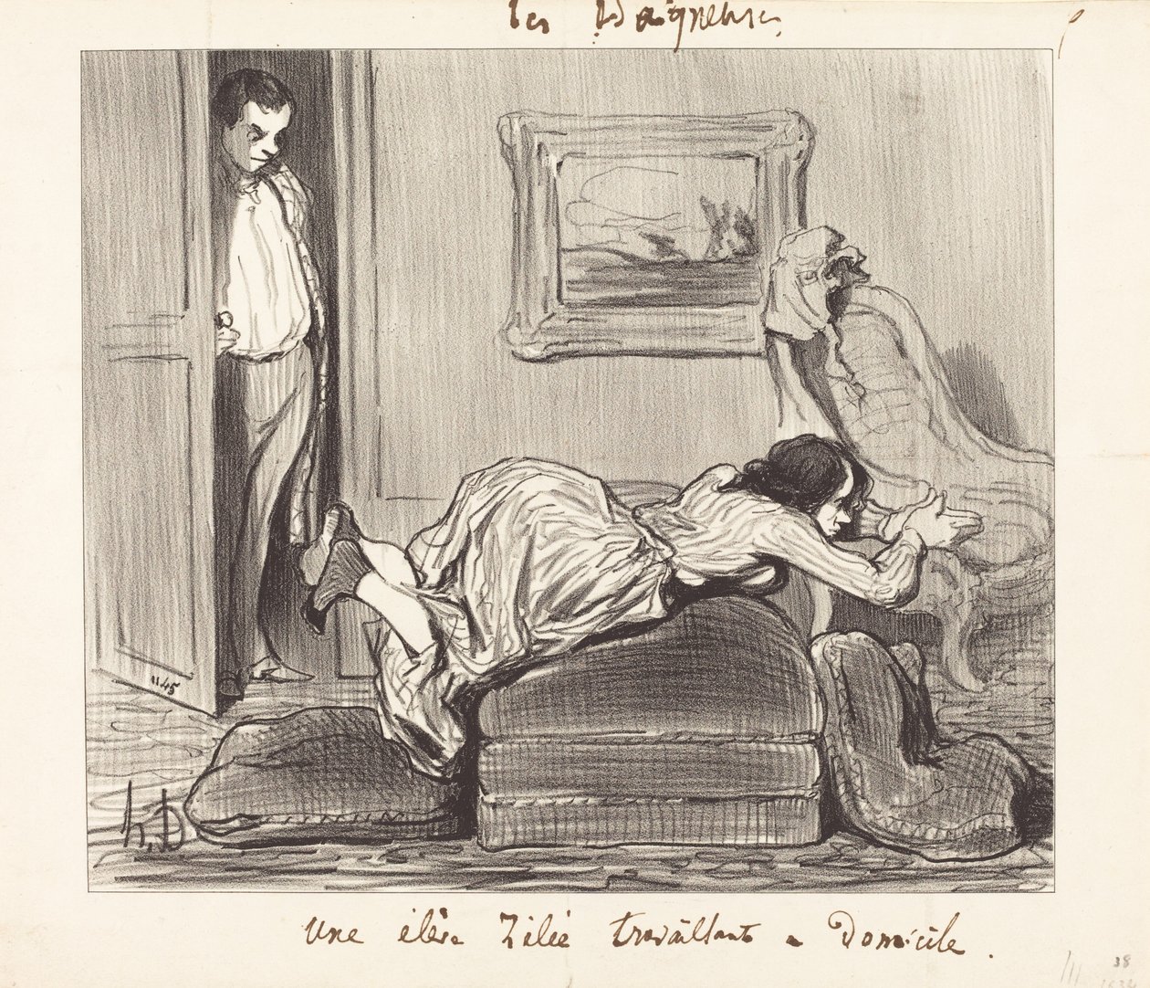 En elè...nitisk att jobba hemifrån av Honoré Daumier