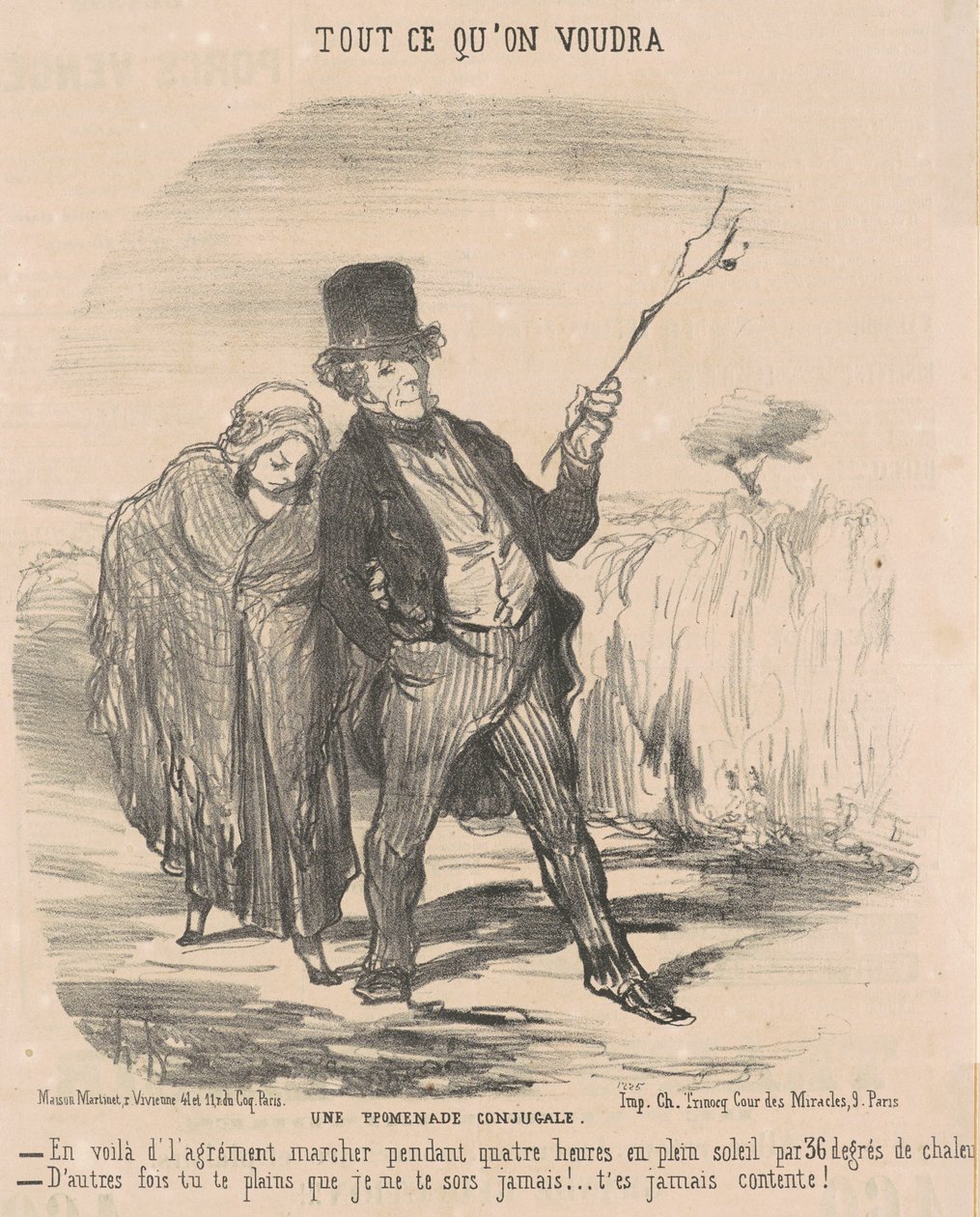 En äktenskaplig promenad av Honoré Daumier