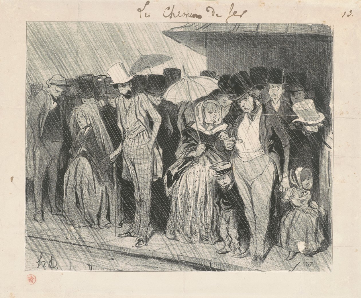 En station oändligt för lång av Honoré Daumier