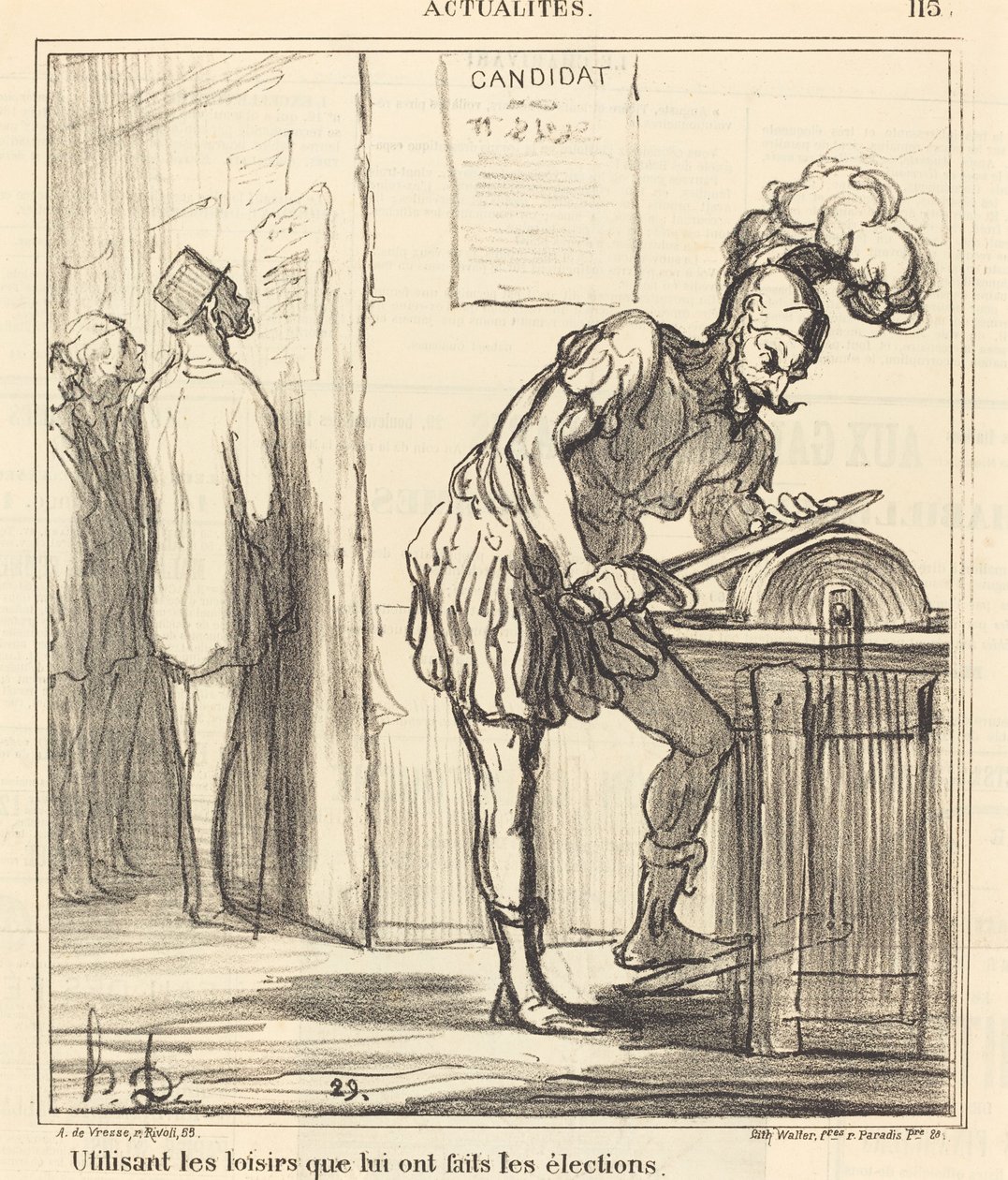Att använda fritiden... av Honoré Daumier