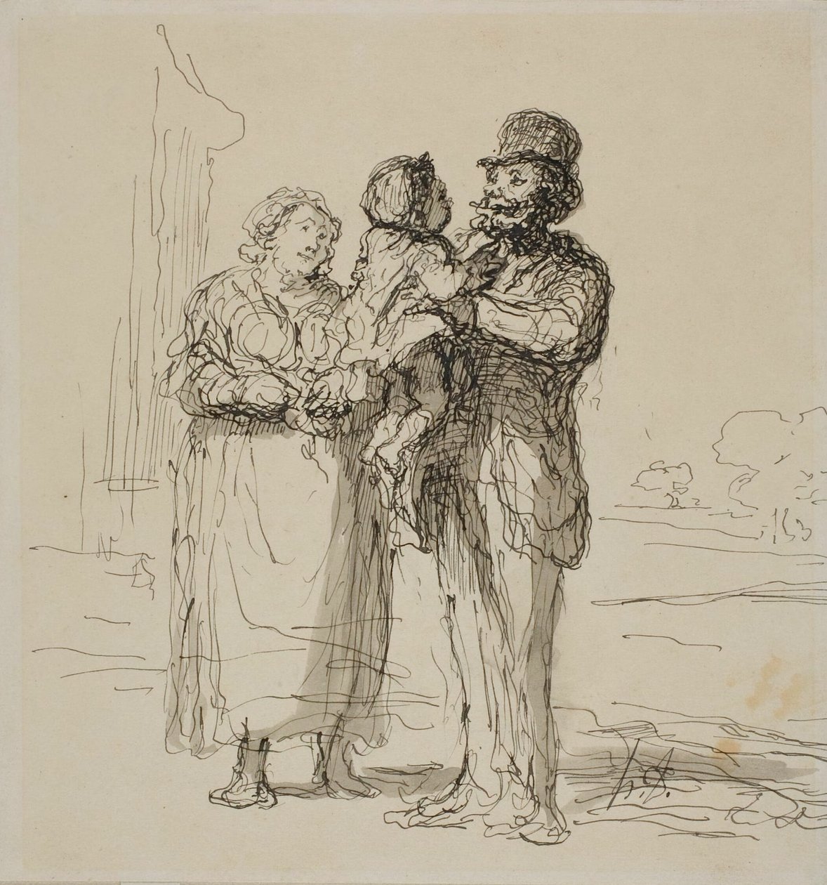 Familjescen av Honoré Victorin Daumier