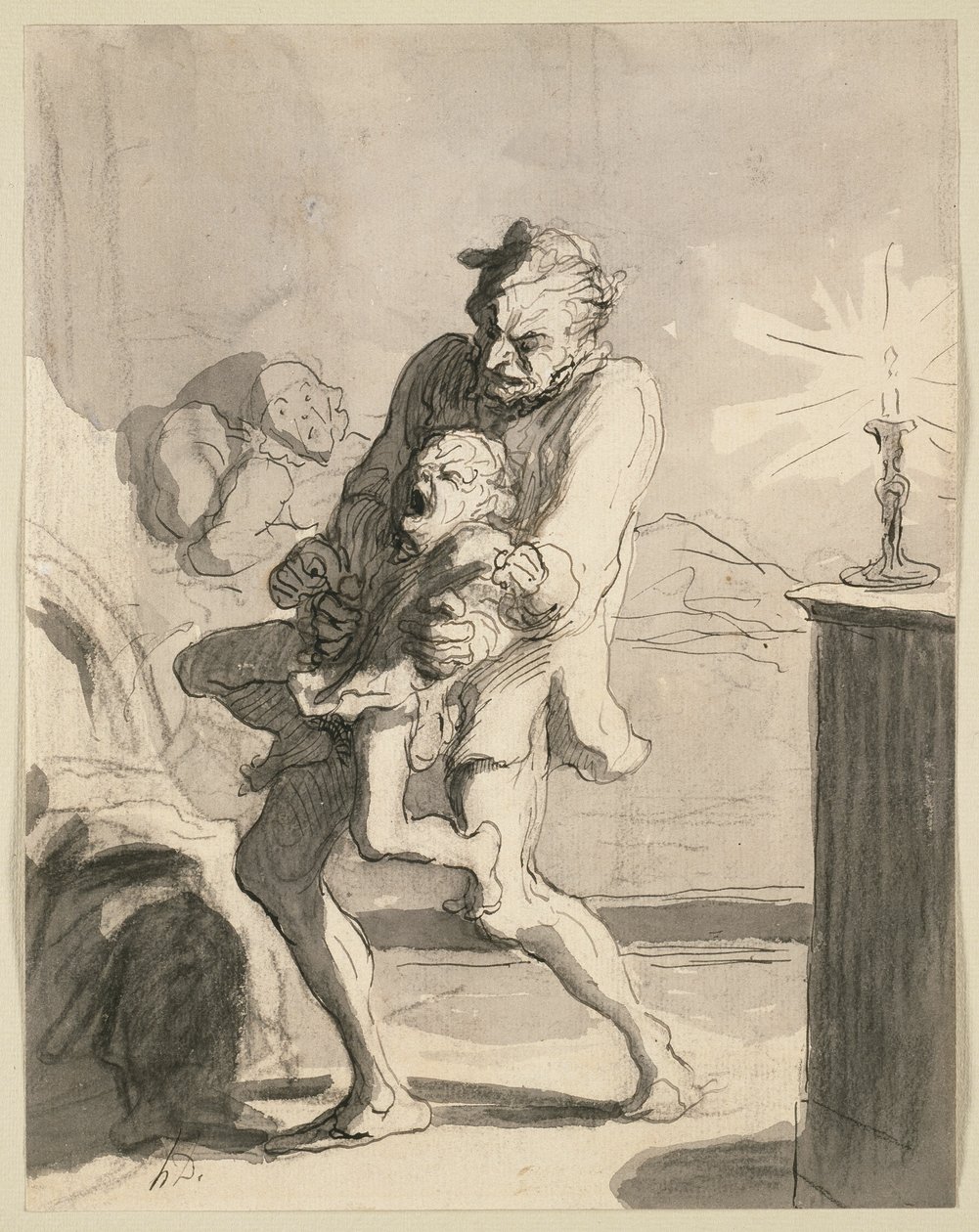 Faderlig disciplin av Honoré Victorin Daumier
