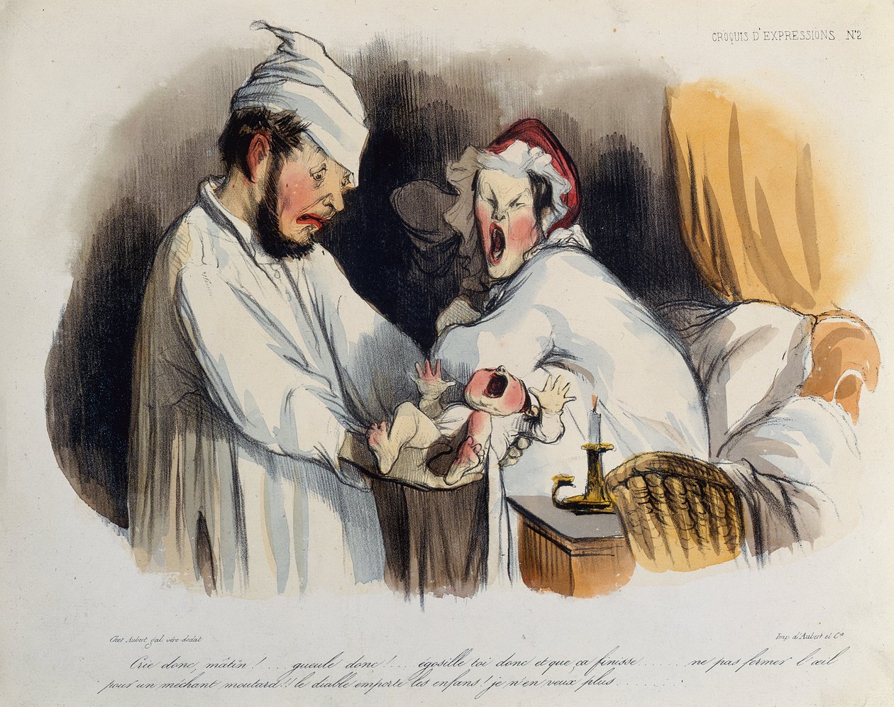 Föräldrar väcks av sitt barn av Honoré Daumier