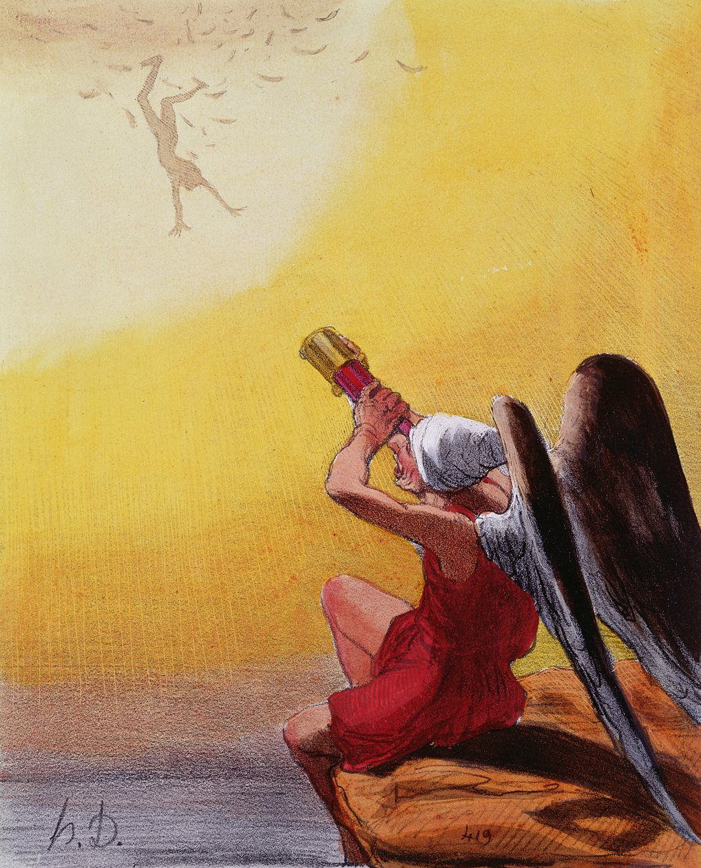 Ikaros fall av Honoré Daumier
