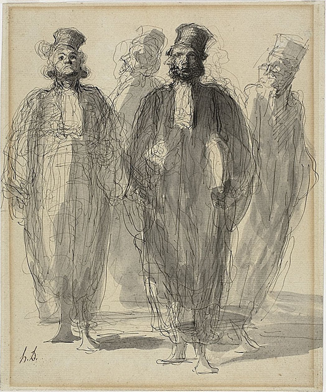 Fyra advokater av Honoré Daumier