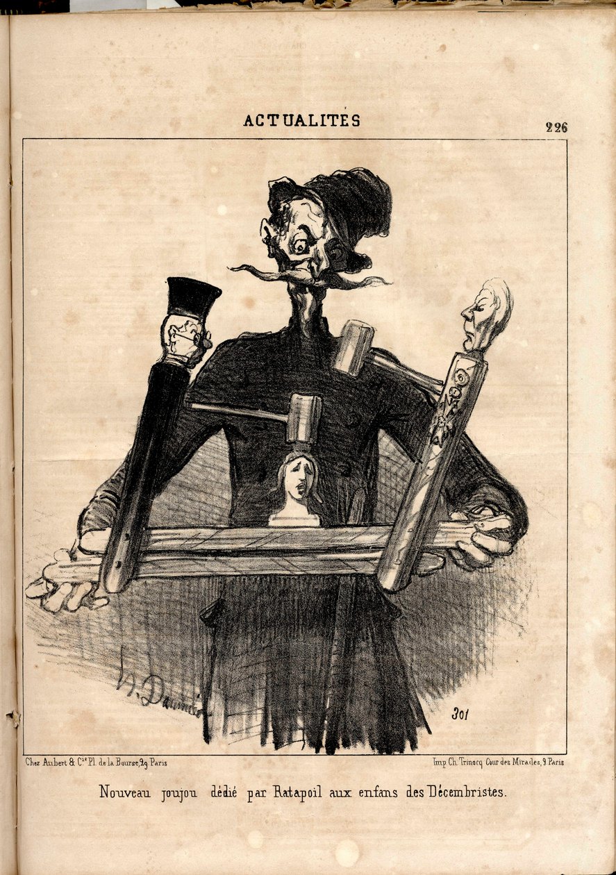 Le Charivari, satirisk i B & W av Honoré Daumier