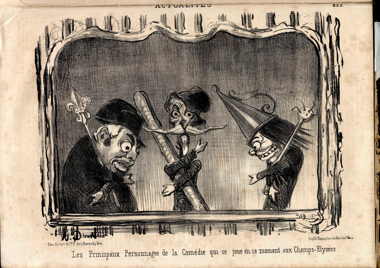 Le Charivari, satirisk i B & W av Honoré Daumier