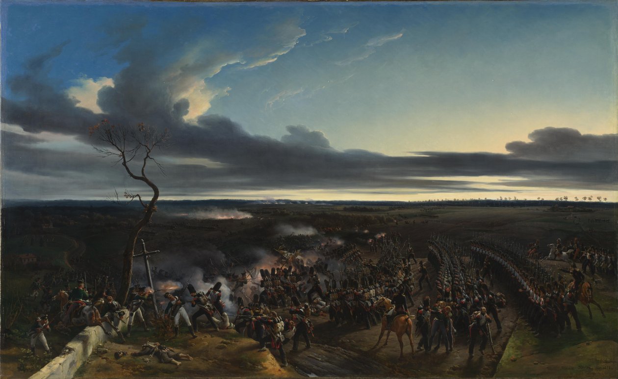 Battle of Monmirail in France, 11 February 1814 av Emile Jean Horace Vernet