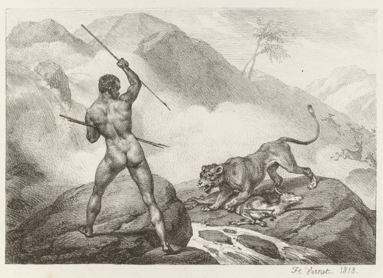 Afrikansk jägare av Emile Jean Horace Vernet