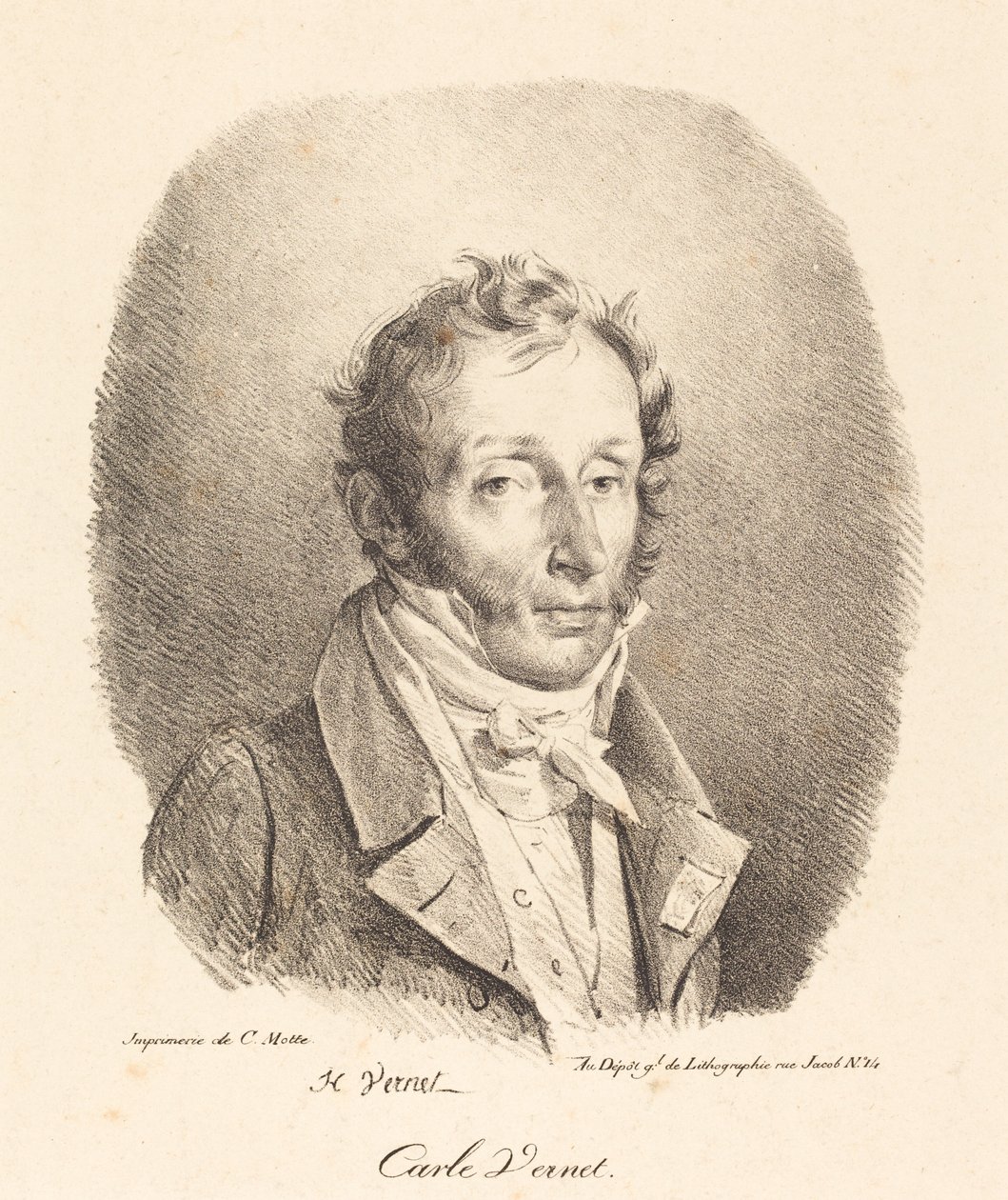 Byst av Carle Vernet av Emile Jean Horace Vernet