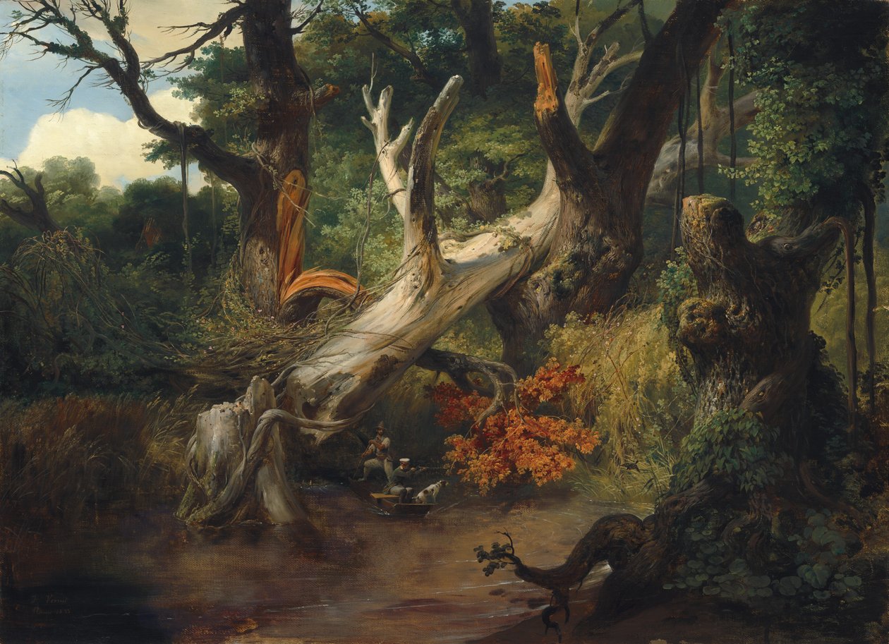 Jakt i de pontinska myrarna av Emile Jean Horace Vernet