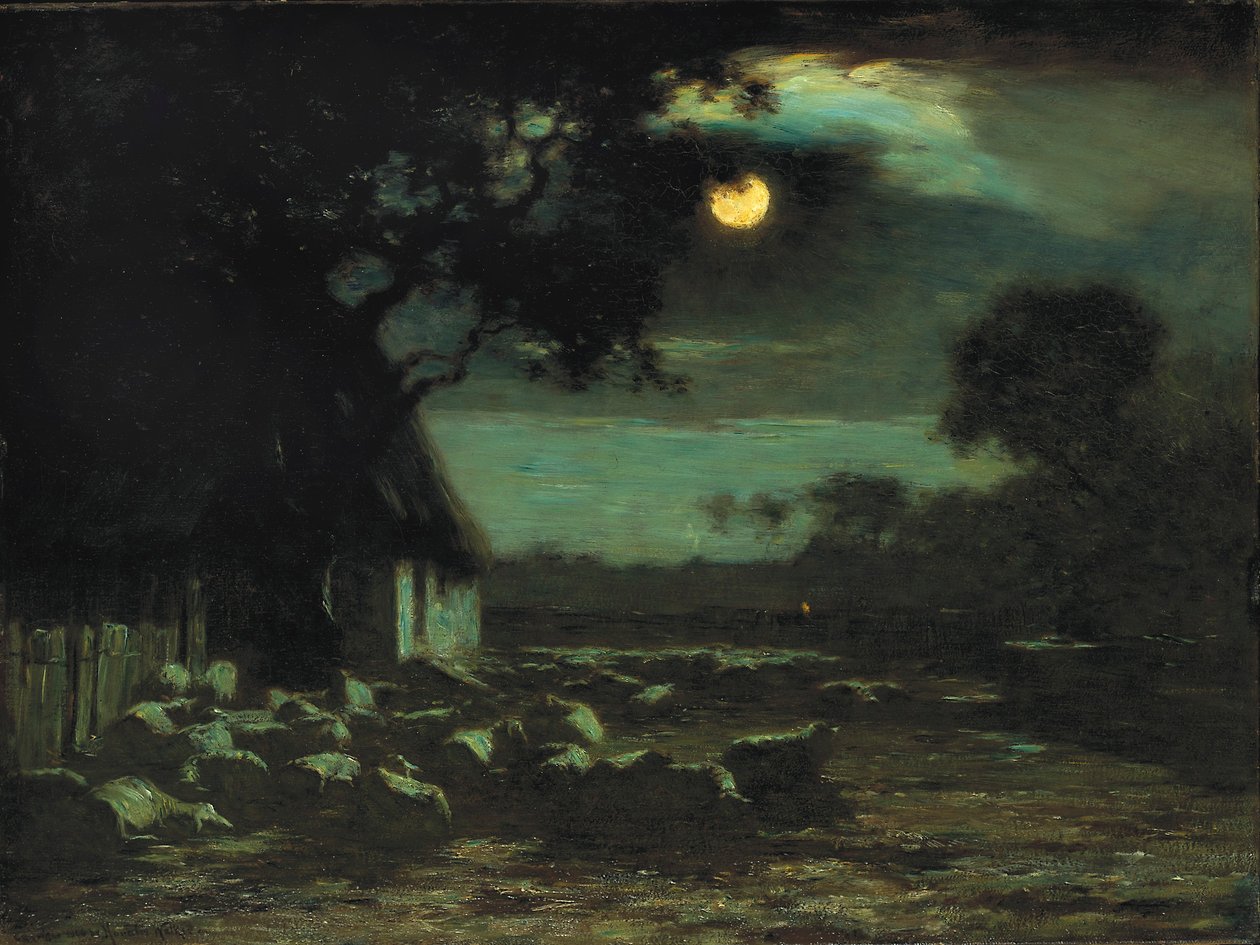Fårhage, månsken av Horatio Walker