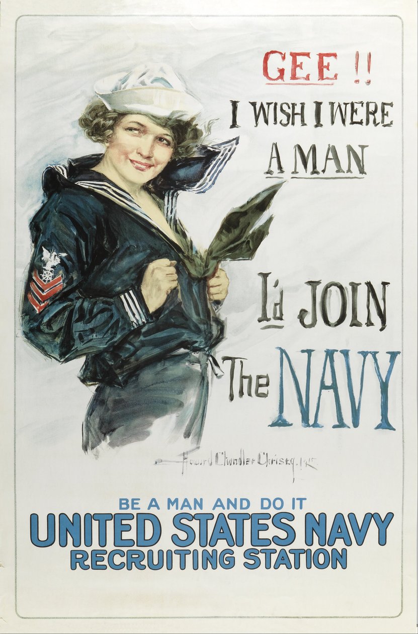 Jösses, jag önskar att jag var en man, jag går med i flottan av Howard Chandler Christy