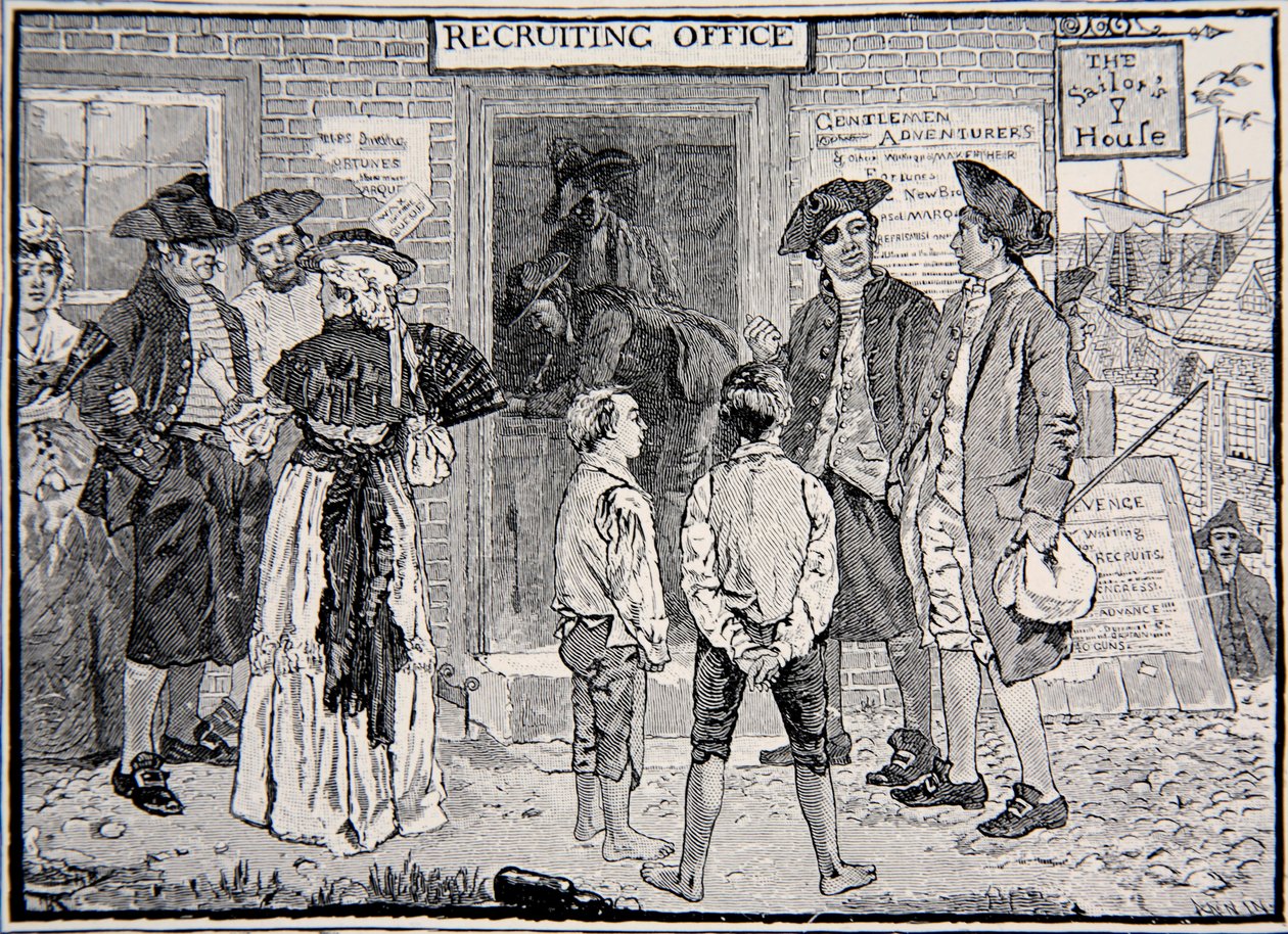 Ett revolutionärt rekryteringskontor, New England av Howard Pyle