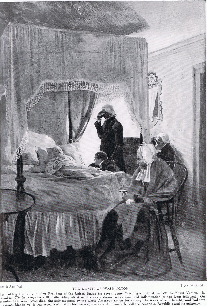 Washingtons död vid Mount Vernon, 14 december 1799 av Howard Pyle