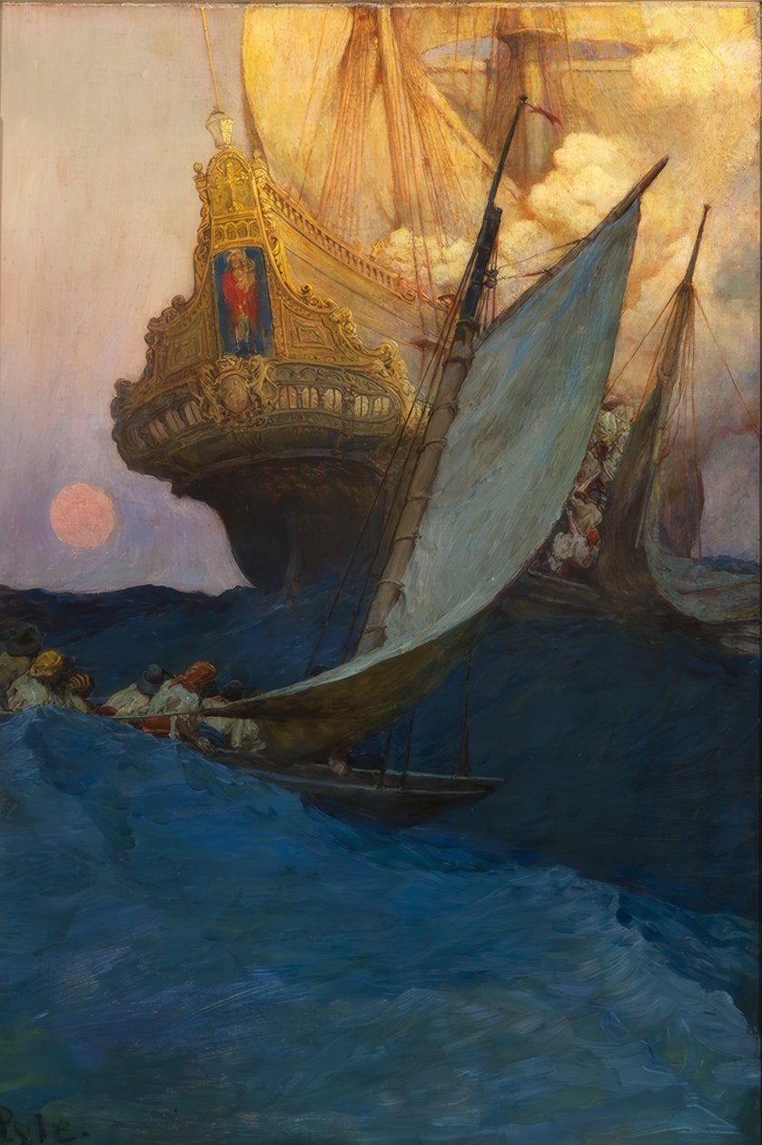 En attack mot en galjon av Howard Pyle