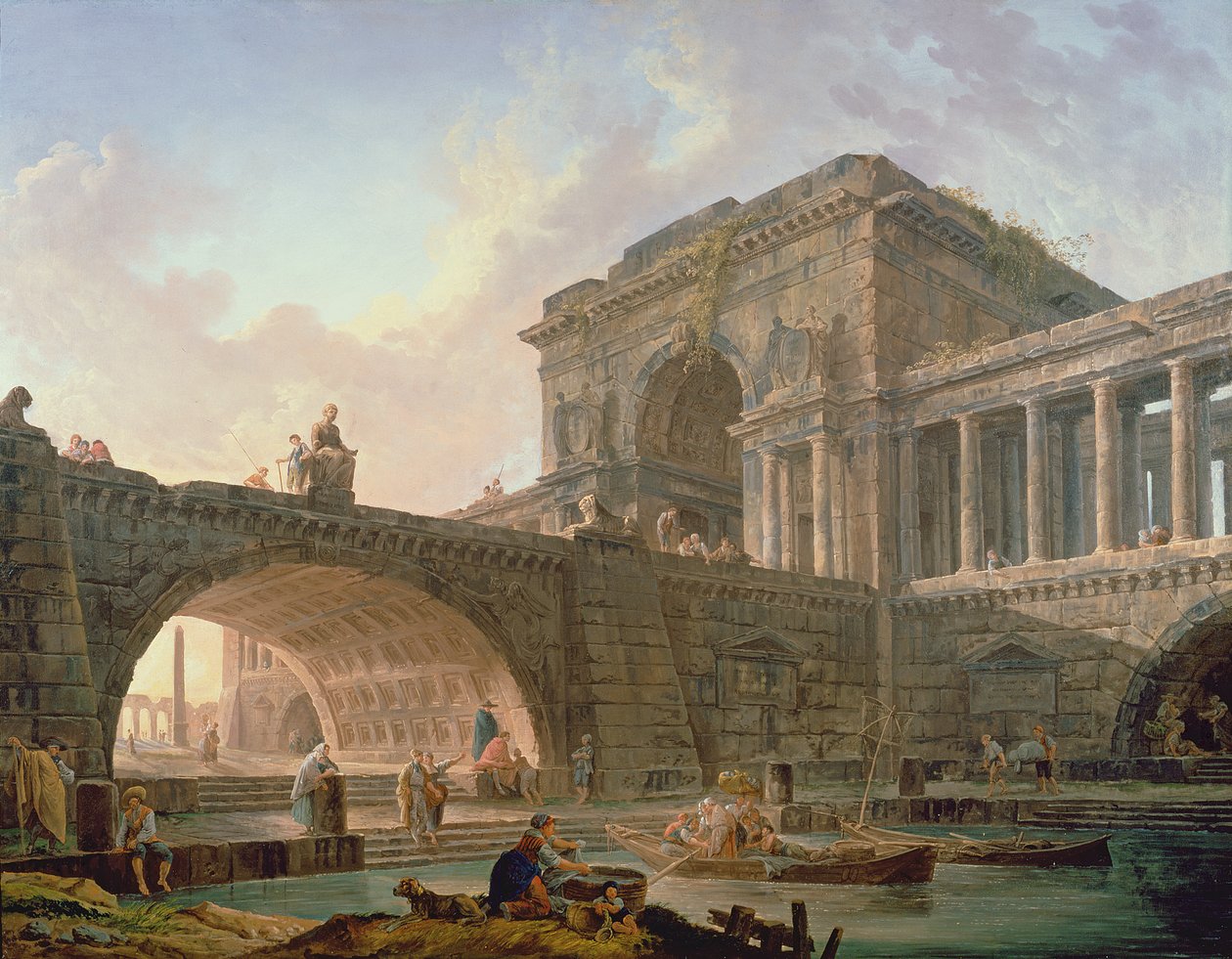 Arkitektonisk capriccio av Hubert Robert
