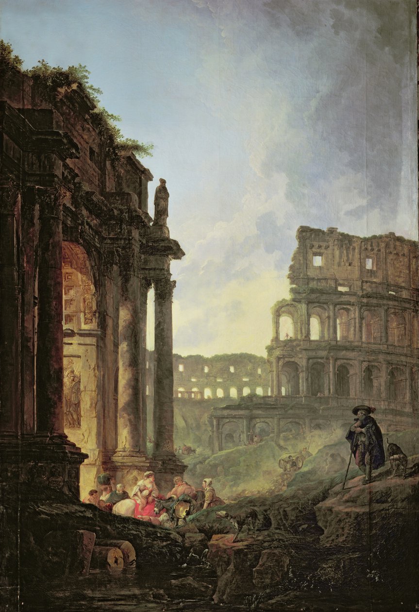 Italienskt landskap av Hubert Robert