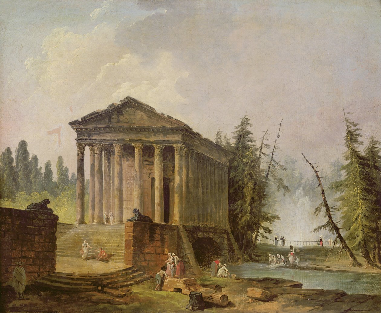 Det antika templet av Hubert Robert