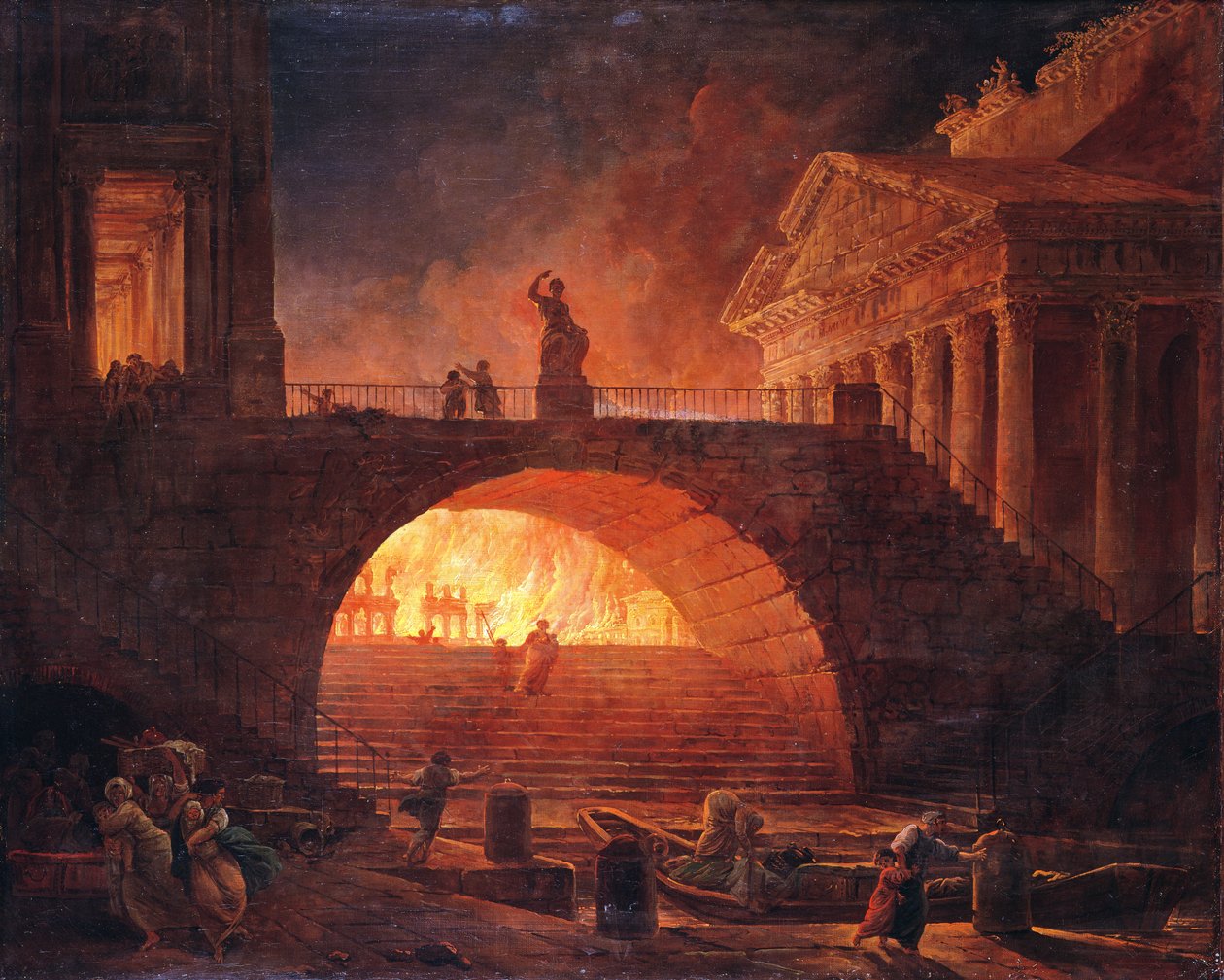 Elden i Rom, 18 juli 64 e.Kr av Hubert Robert