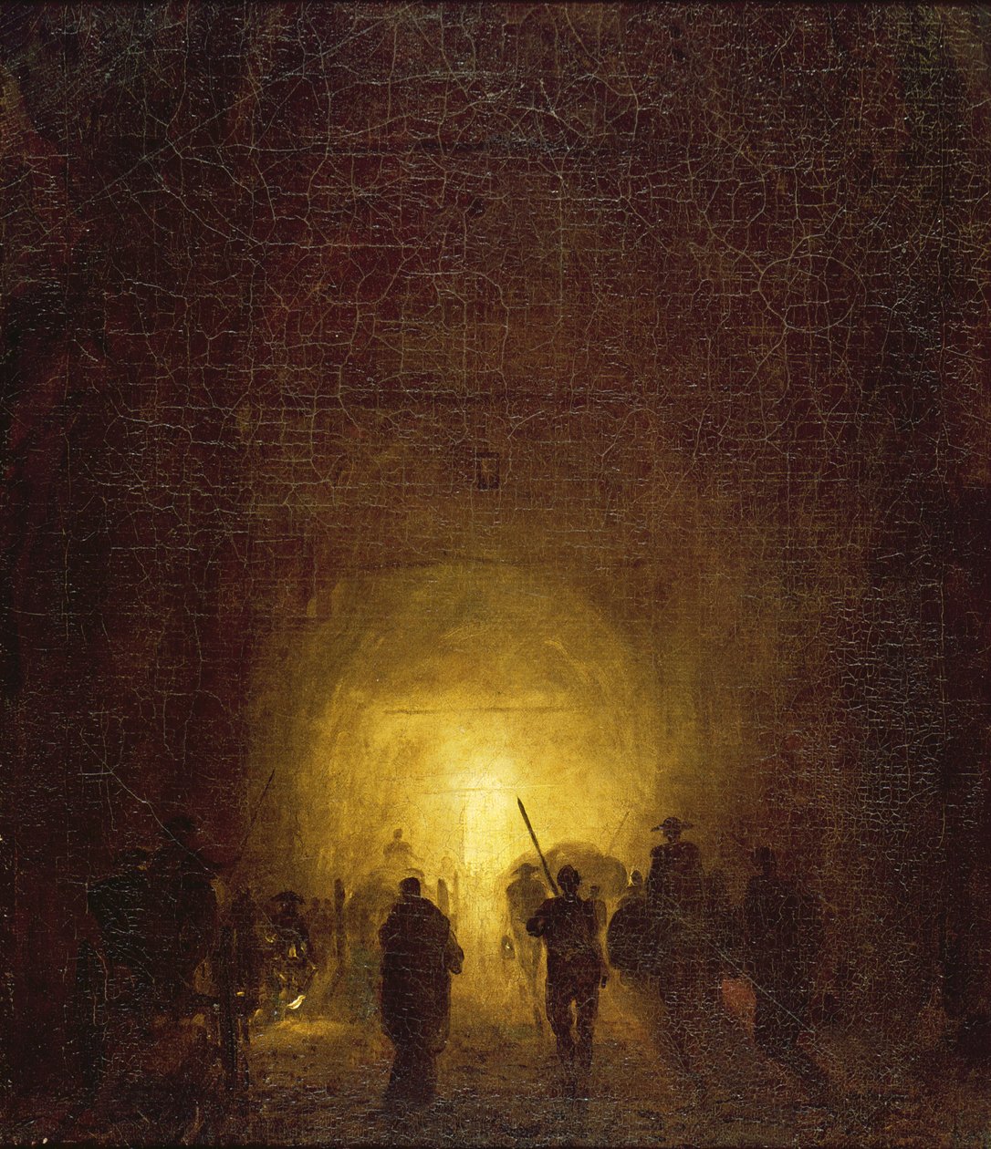 Posillipo-grottan i Neapel av Hubert Robert
