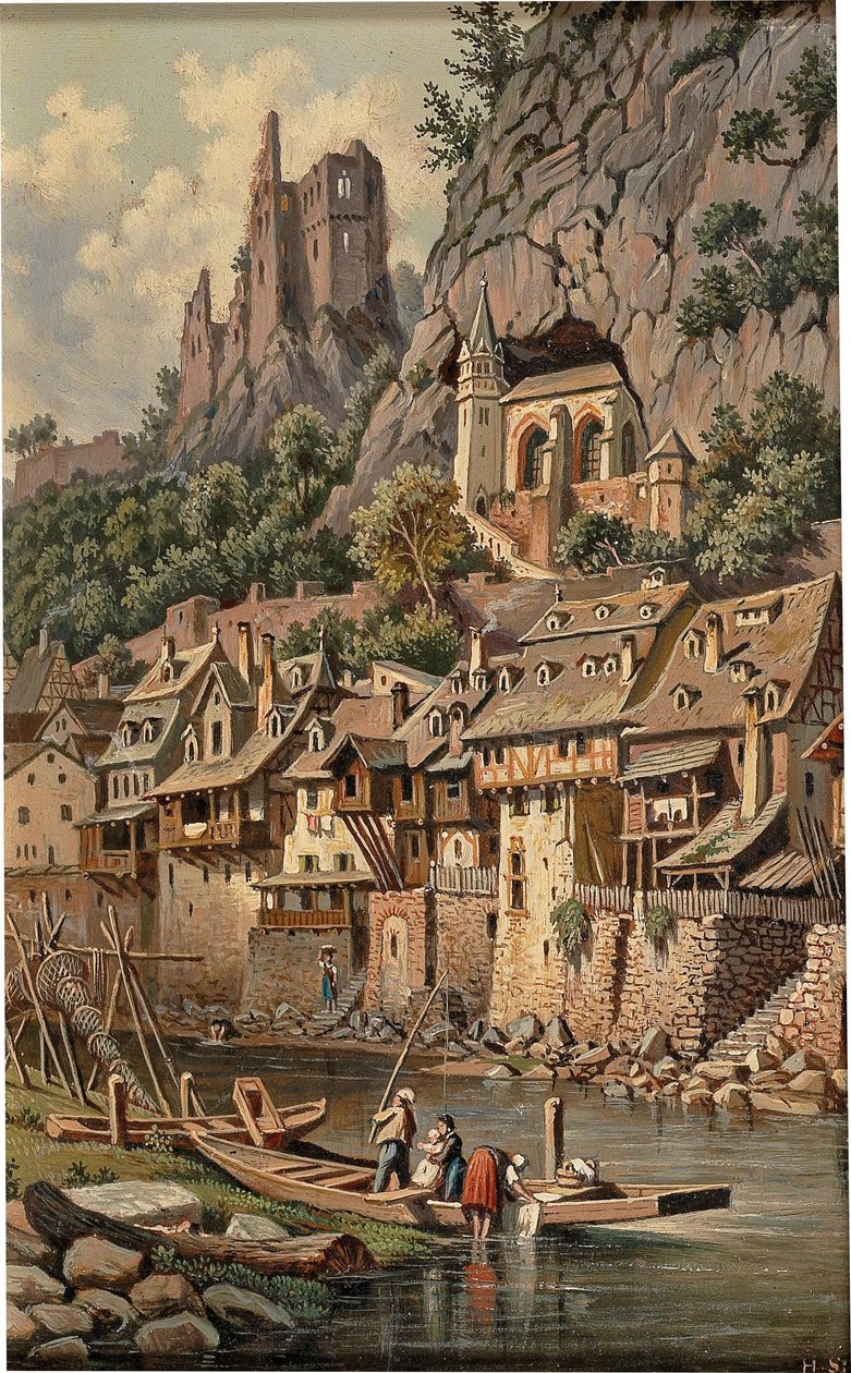 View of the Rock Church and Castle Ruins in Idar-Oberstein av Hubert Sattler