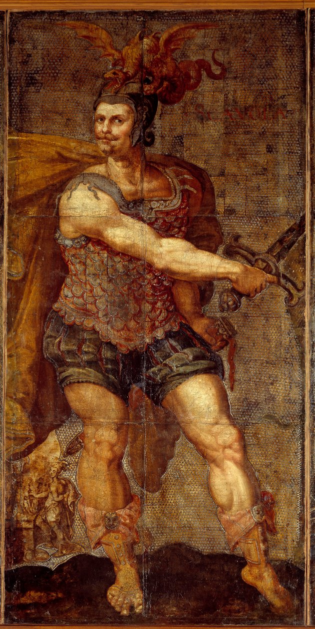 Gobeläng av de sju läder av Hubert (after) Goltzius