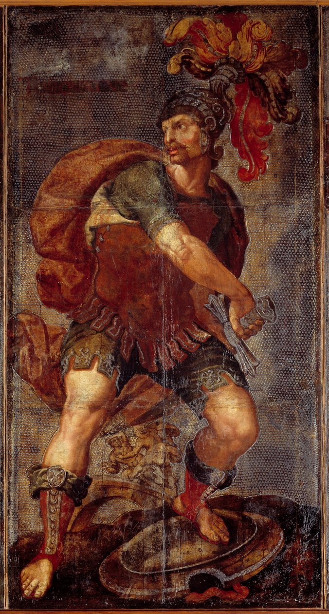 Gobeläng av de sju läder av Hubert (after) Goltzius