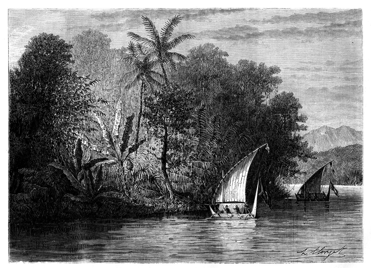 En syn på Celebes, Indonesien, 1800-talet. av Hubert Clerget