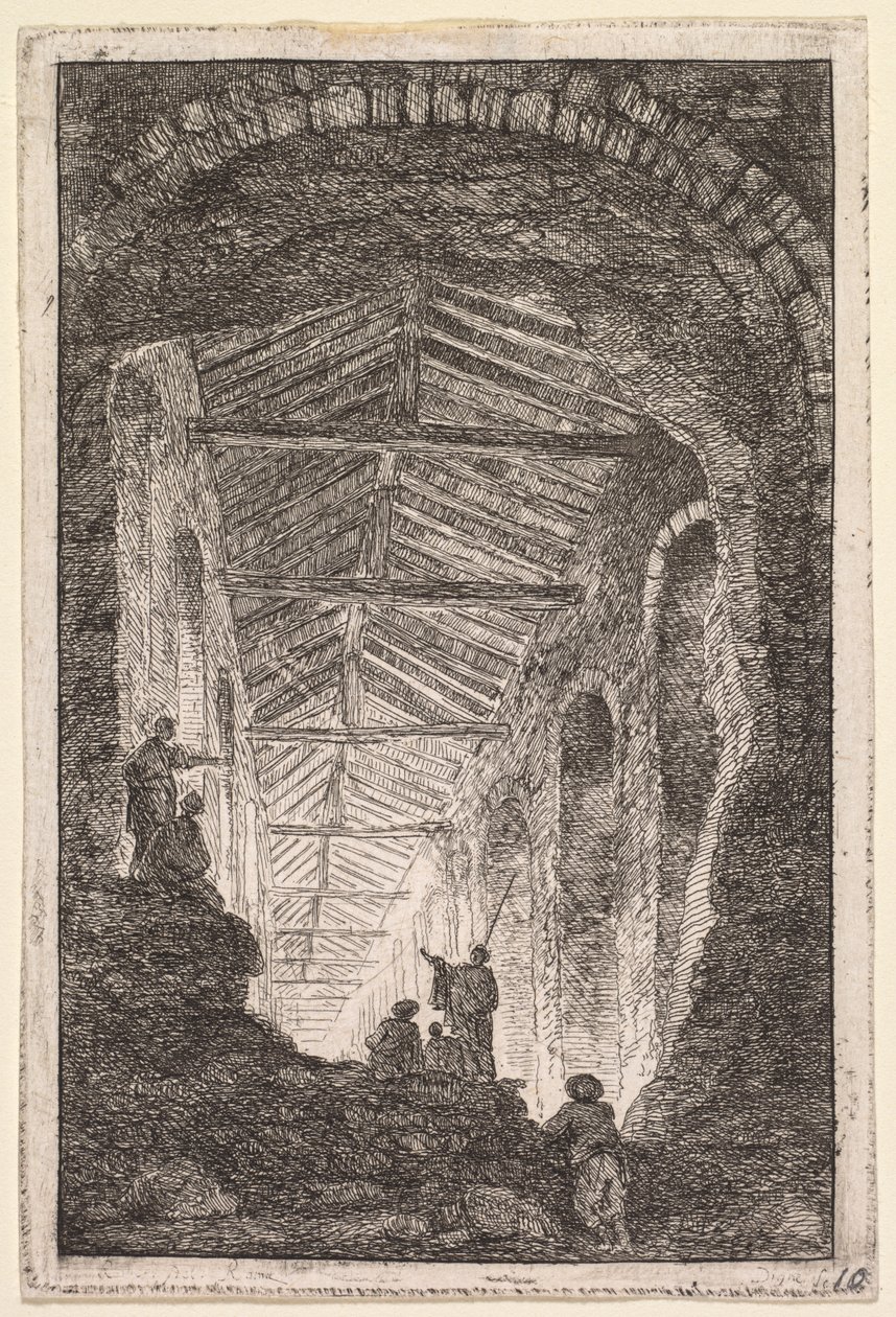 Kvällar i Rom: Antikgalleriet, 1763-1764. av Hubert Robert