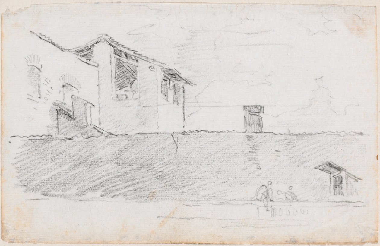 Husskivor bakom en vägg av Hubert Robert