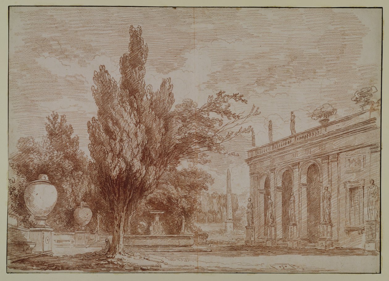 italiensk trädgård av Hubert Robert