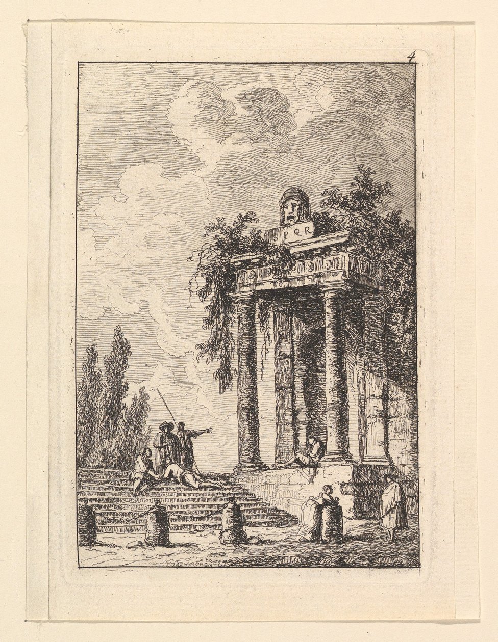 Trappan på Quatre Bornes.n.d. av Hubert Robert