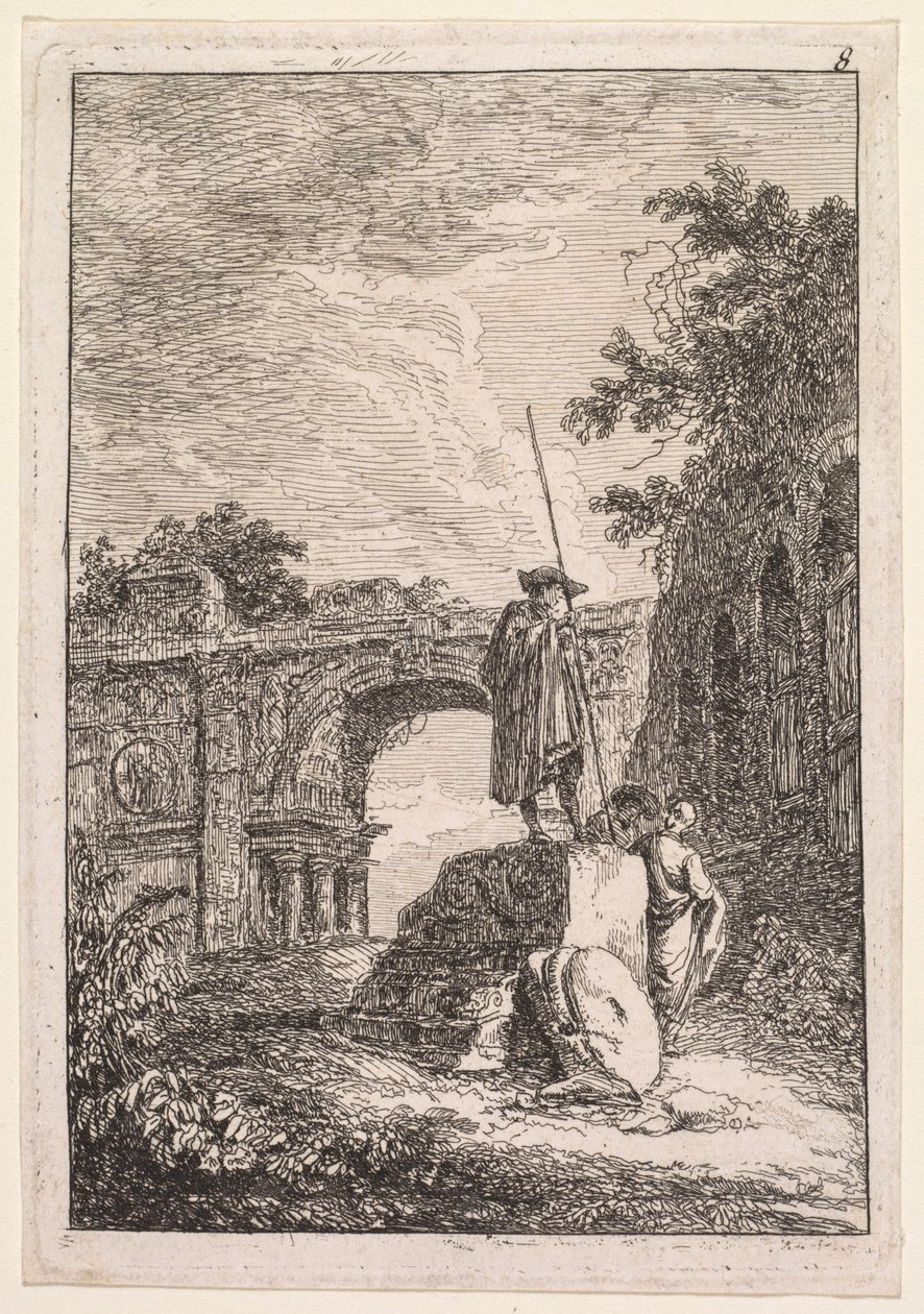 Kvällar i Rom: Triumfbågen av Hubert Robert