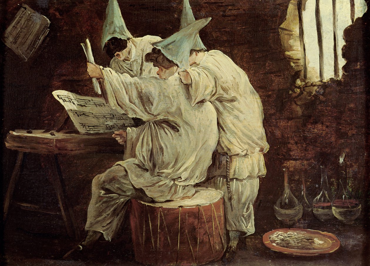 Musician Buffoons  av Hubert Robert