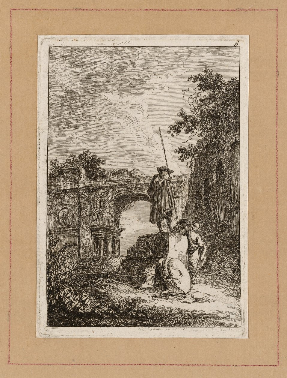 Tallrik åtta från Evenings in Rome av Hubert Robert