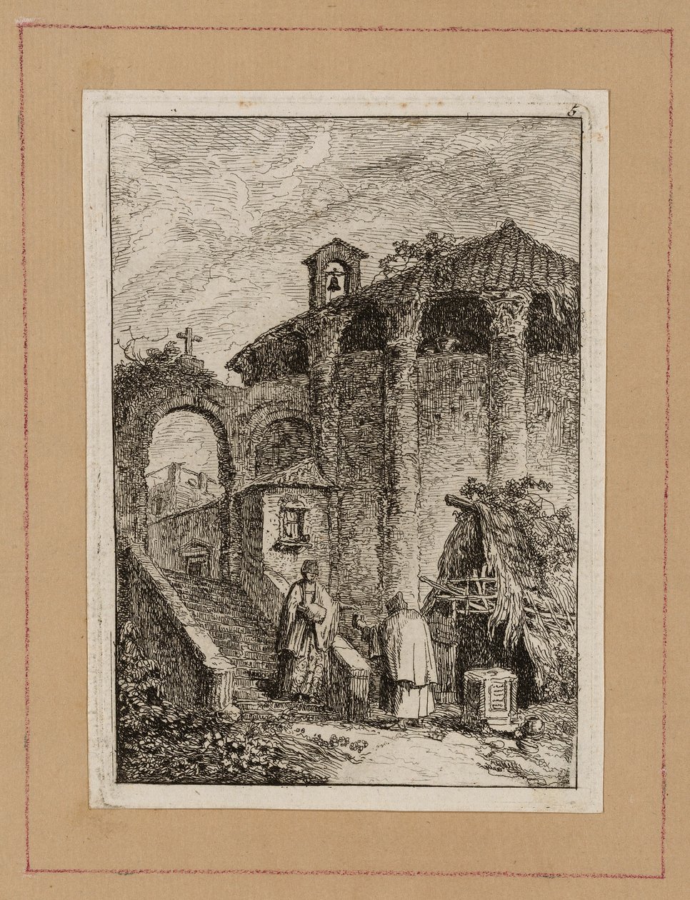 Tallrik fem från Evenings in Rome av Hubert Robert