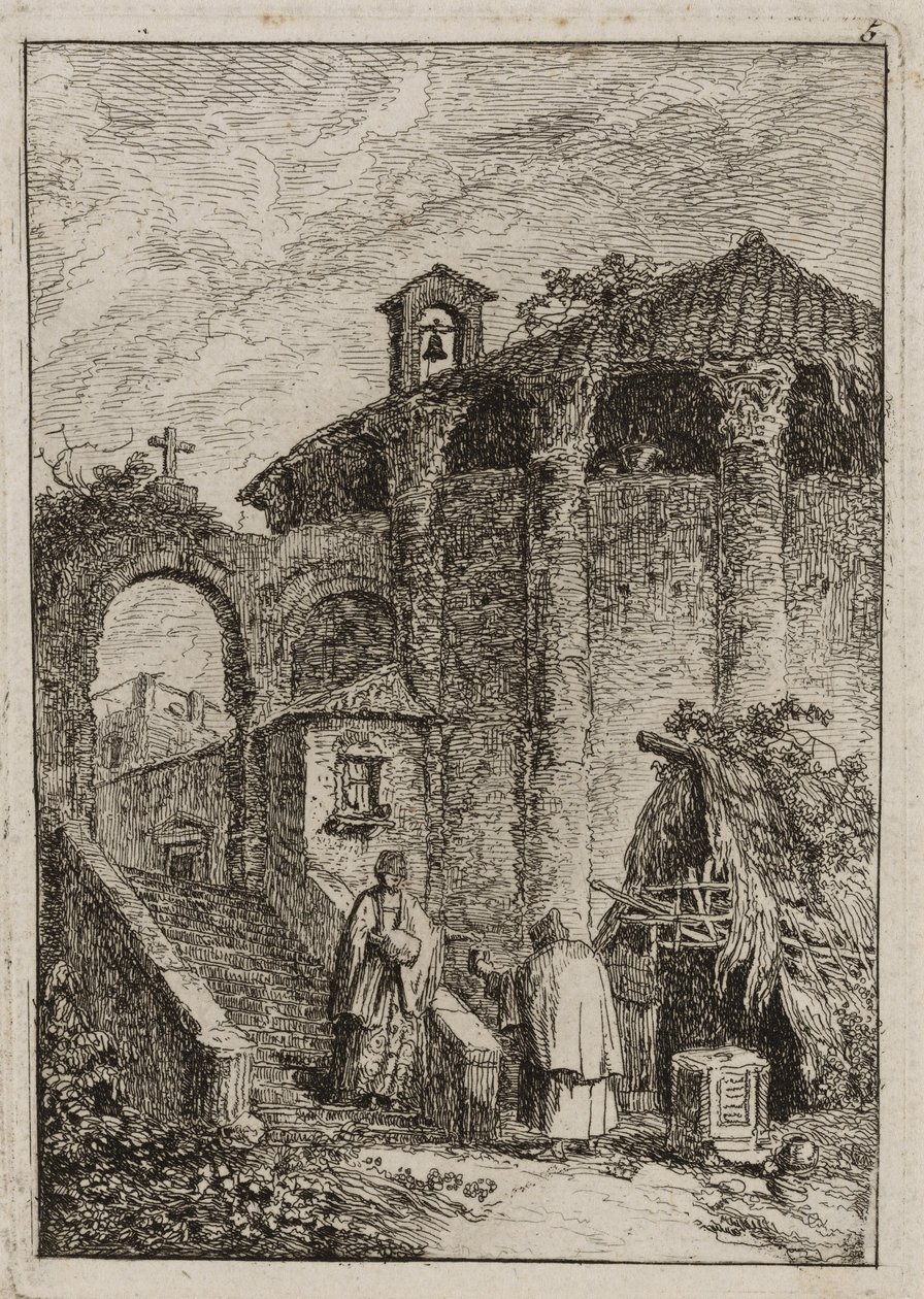 Tallrik fem från Evenings in Rome av Hubert Robert