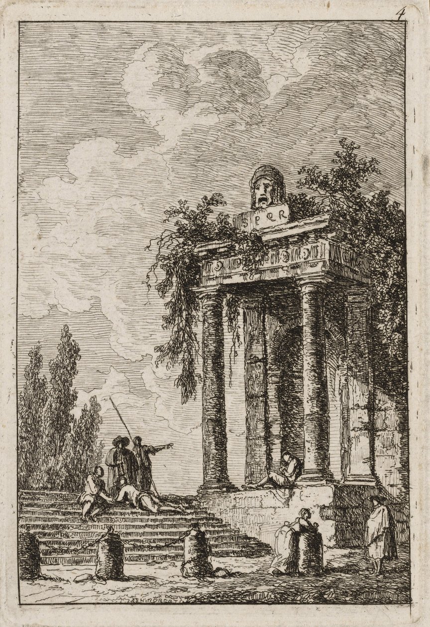 Plåt fyra från Evenings in Rome, 1763-64 av Hubert Robert