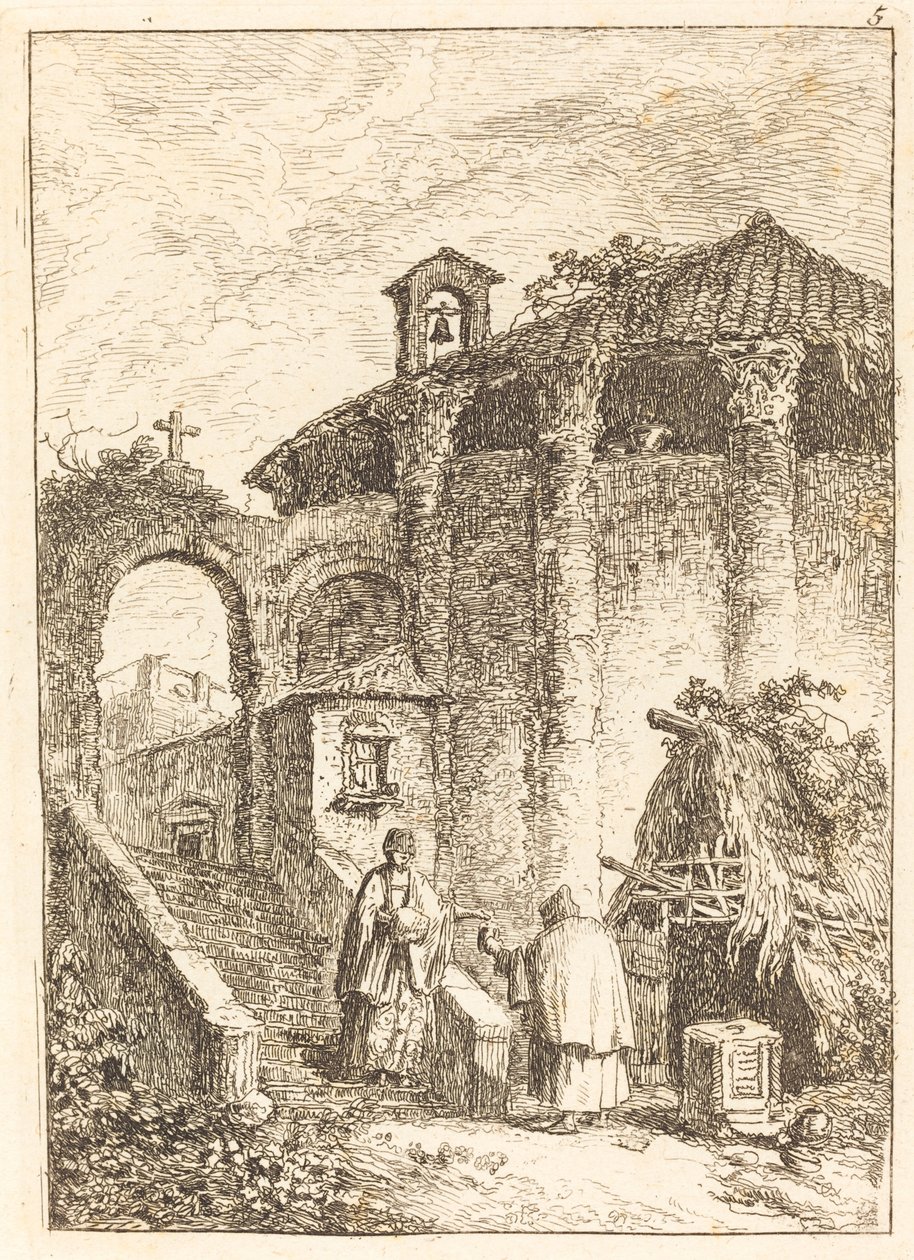 Det antika templet av Hubert Robert