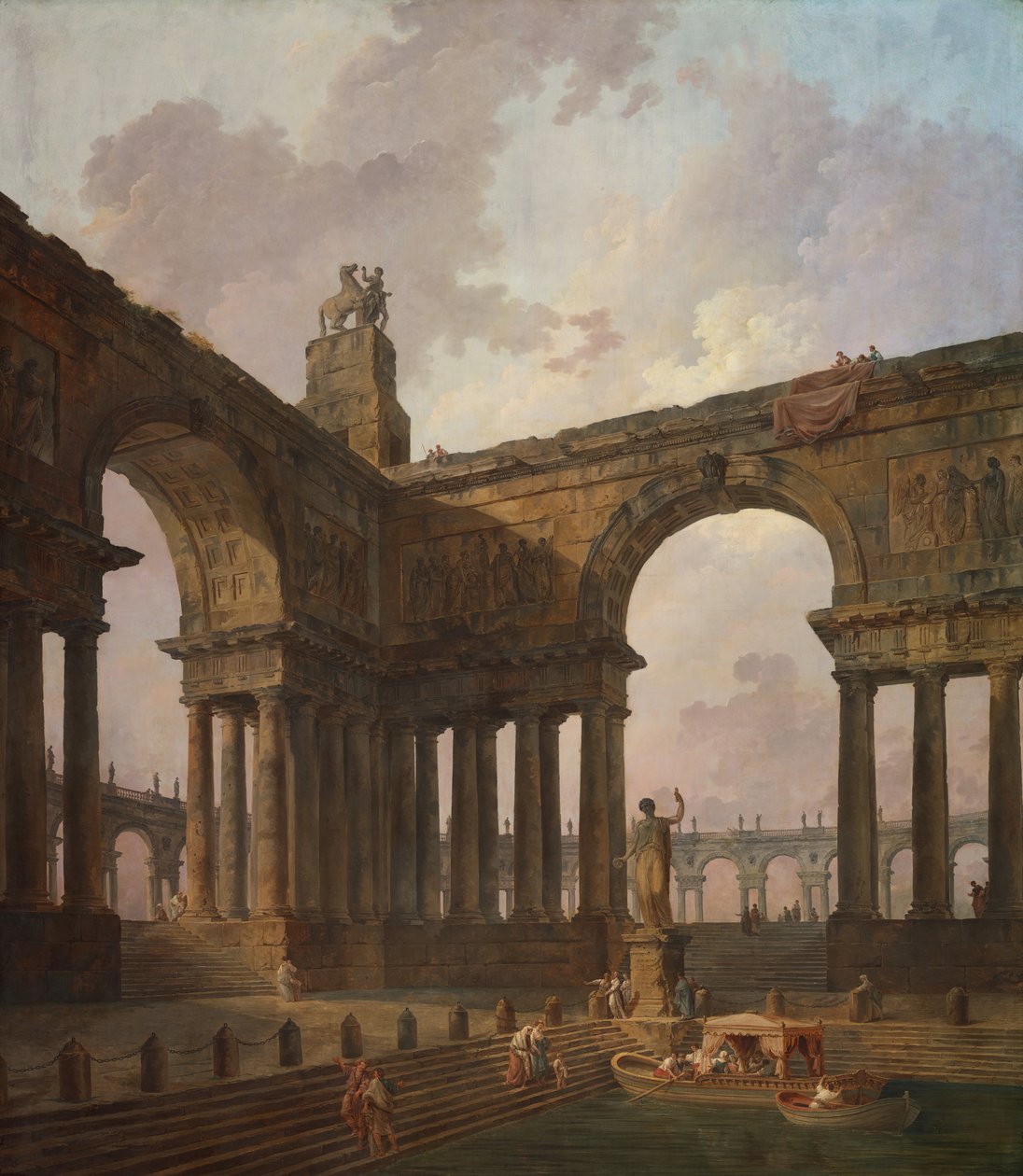 Landningsplatsen, 178788. av Hubert Robert